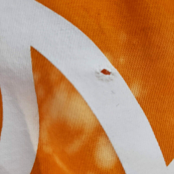 Spitfire SIZE M Womens Unisex Orange Tie Dye LOGO T-Shirt Short Sleeve FLAW - Picture 9 of 14